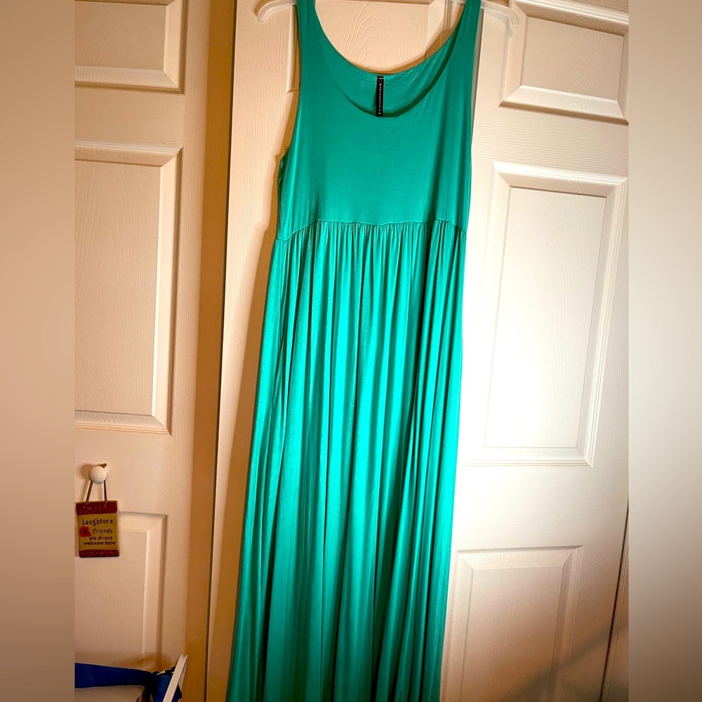 Rags & Coutures Sleeveless Summer Teal Maxi Dress. XL
